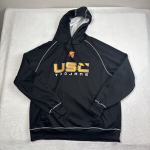 USC Trojans Black Pullover Long Sleeve Hoodie Men's XL Athletic Activewear
